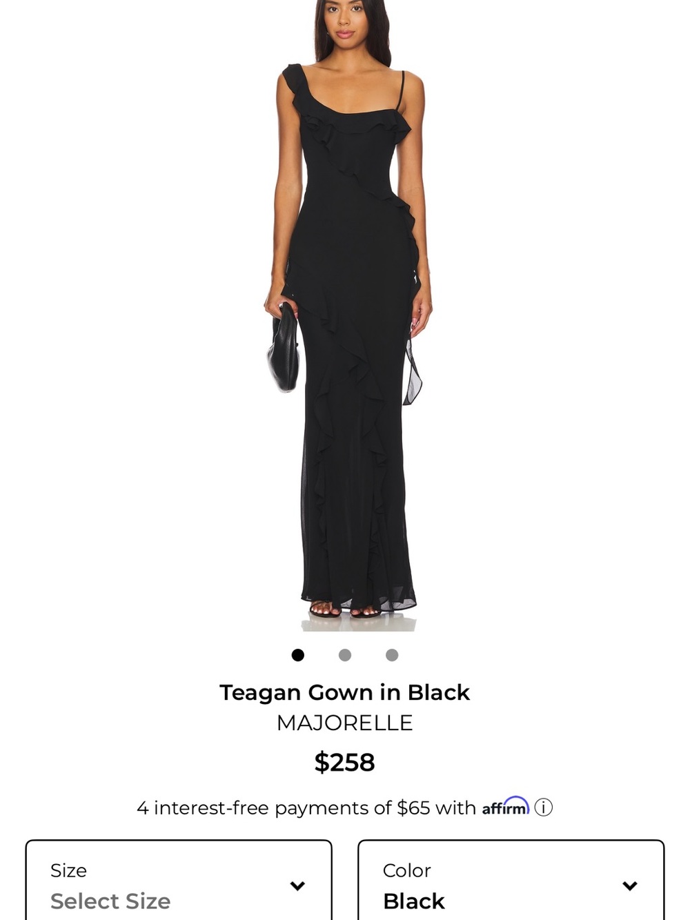 MAJORELLE Teagan Gown in Black